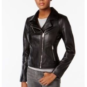 Michael Kors Faux Leather Moro Jacket Black
